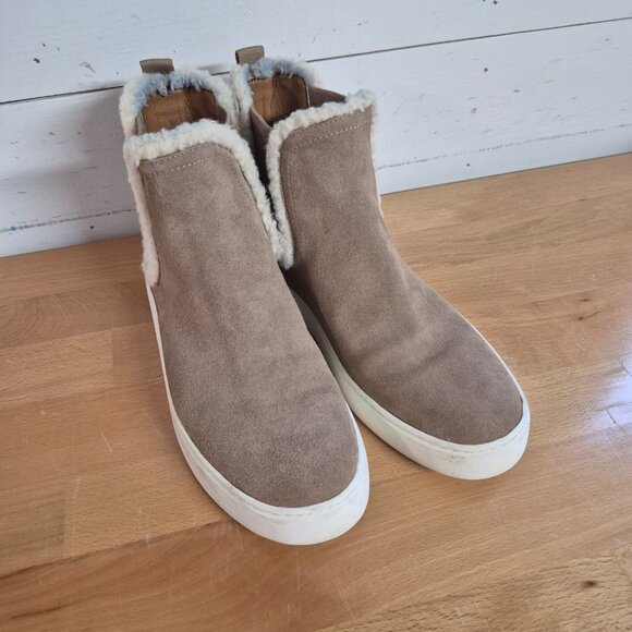 Lucky brand Womens Faux Fur-Lined Suede Slip-On Ankle Boots Size 8.5M - Picture 9 of 9